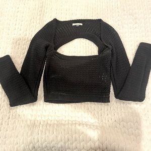 Black long sleeve knit top